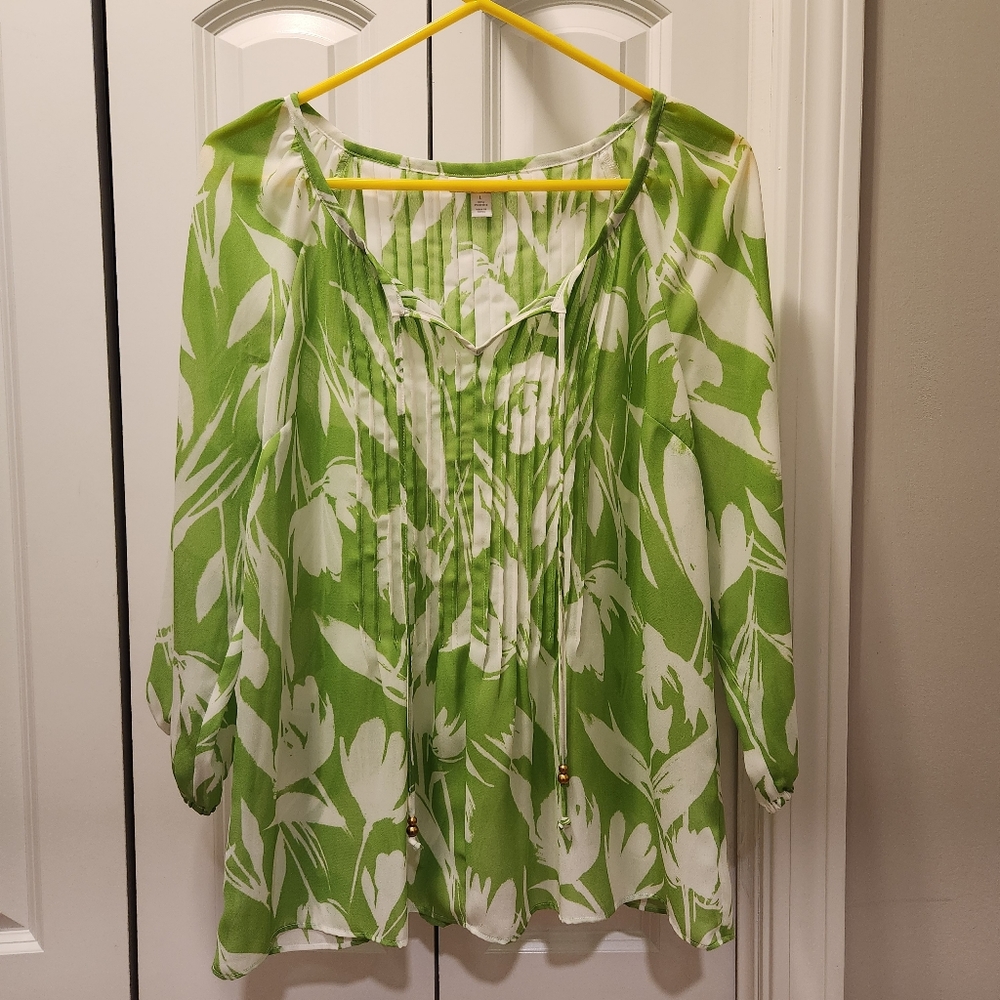 Womens Charter Club Sheer Long Sleeve Shirt Size L